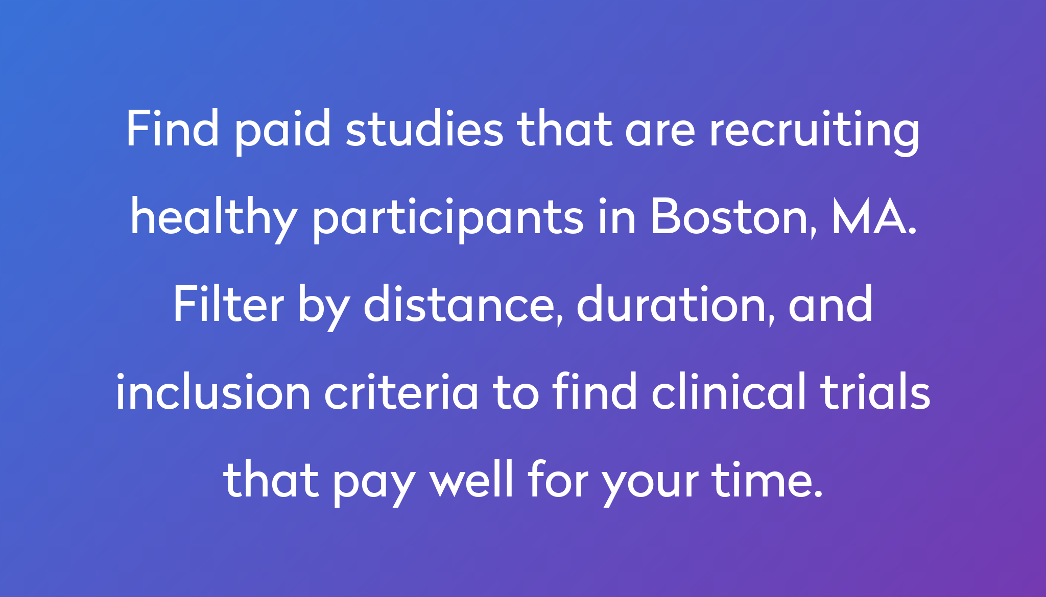 paid research studies boston